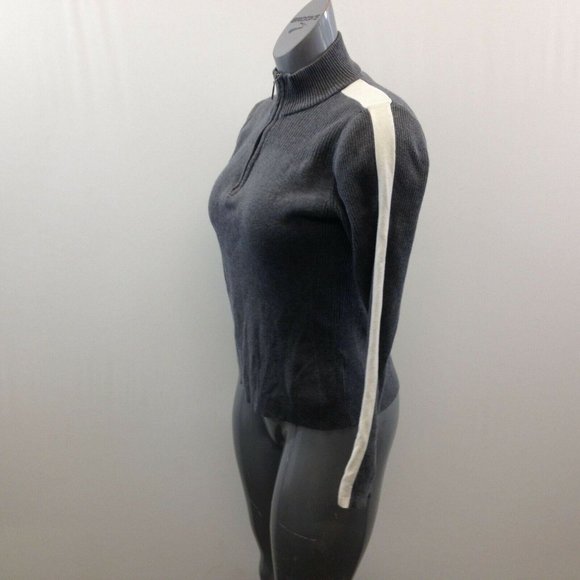 Tommy Hilfiger Full Zip Mock Neck Sweater Women's Size Large Gray Long Sleeve - Picture 2 of 6